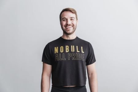 NOBULL Boxy Tee (Pride) Męskie - Koszulki Czarne Złote | PL-CFkvzKo